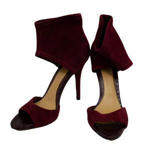 Brian Atwood Red Suede Stilettos
